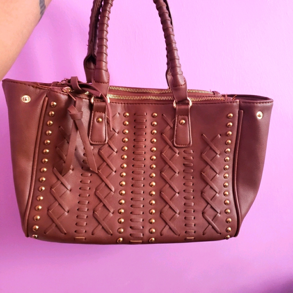 Brown Faux Leather Handbag • Under One Sky